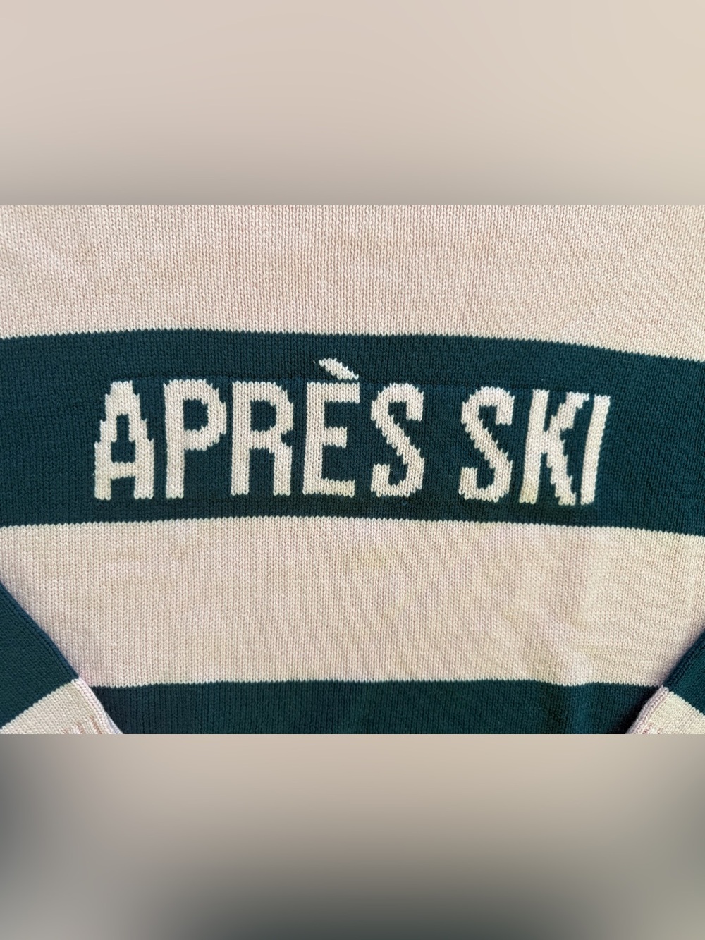 Beach Riot Après Ski Pink Navy Striped Knit Sweater Oversized XS Cozy Ski Lodge - Picture 5 of 6